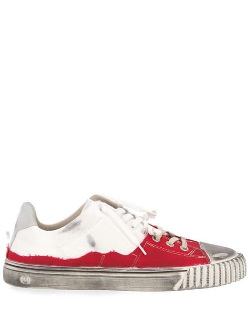 White/red canvas/calf leather sneakers Maison Margiela | S57WS0391P6231H9384